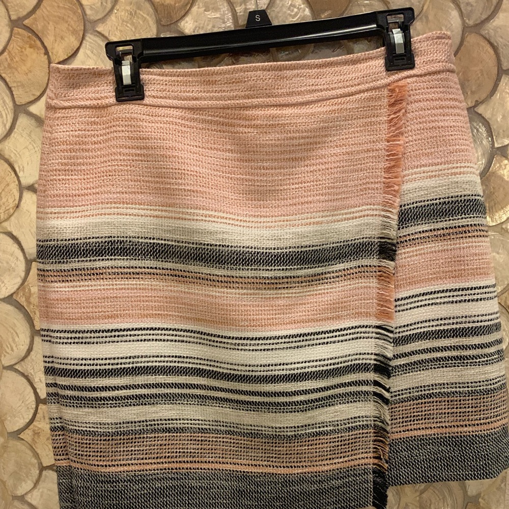 Loft Tweed Faux Wrap Skirt